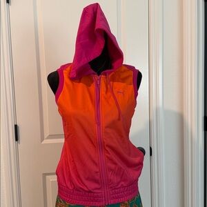 Puma Fuchsia and Orange Sleeveless Hoodie
NWT